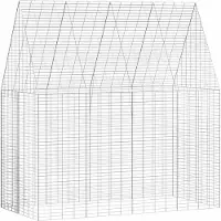 vidaXL Konijnenkooi Zilver 200 x 100 x 210 cm Gegevens staal