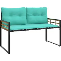 vidaXL Houten opbergbank met laden, 114 x 55 x 77 cm, turquoise, rechthoekig