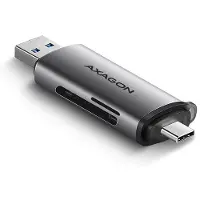 Axagon CRE-SAC Externe geheugenkaartlezer USB-C, USB-A Zilver