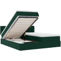 vidaXL Ottoman bed met matrassen en LED's 180x200cm fluweel