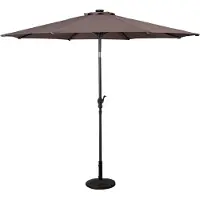Helloshop26 Inklapbare parasol - - 300 cm - 24 LED-lampen - Verstelbare hoek - Bruin