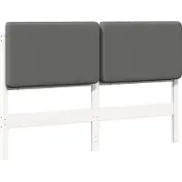 vidaXL Gestoffeerd hoofdbord met hoofdeinde Wit en Lichtgrijs 120 cm