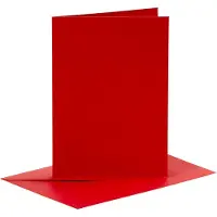 Packlinq Kaarten en enveloppen, afmeting kaart 10,5x15 cm 110+230 gr, rood, 6 set