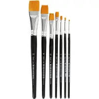 Packlinq Gold Line penselen, afm 0+2+4+8+12+16+20, L: 16,5-21 cm, B: 1-7 mm, plat, 7 stuk