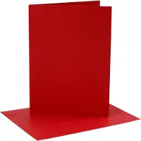 Packlinq Kaarten en enveloppen, afmeting kaart 12,7x17,8 cm, afmeting envelop 13,3x18,5 cm, 230 gr, rood, 4 set