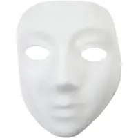 Packlinq Masker, h: 17,5 cm, b: 14 cm, wit, 12stuks
