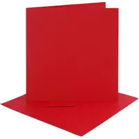 Packlinq Kaarten en enveloppen, afmeting kaart 15,2x15,2 cm, afmeting envelop 16x16 cm, 230 gr, rood, 4 set