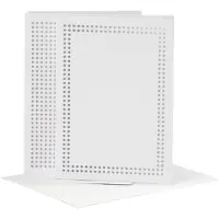 Packlinq Kaarten om te borduren, afmeting kaart 10,5x15 cm wit, 6 set