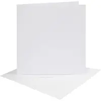 Packlinq Kaarten en enveloppen, afmeting kaart 15,2x15,2 cm, afmeting envelop 16x16 cm, 230 gr, wit, 4 set