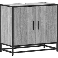 vidaXL Wastafelkast 65x33x60 cm bewerkt hout grijs sonoma eikenkleurig
