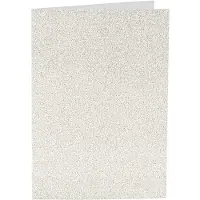 Packlinq Kaarten en enveloppen, afmeting kaart 10,5x15 cm glitter, 120+250 gr, wit, 4 set