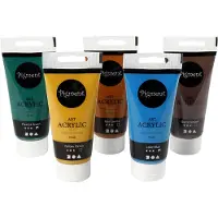 Packlinq Acryl Verf, Natuurlijke kleuren, semi-glanzend, diverse kleuren, 5x75 ml