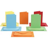 Packlinq Kaarten en enveloppen, afmeting kaart 10,5x15 cm diverse kleuren, 50 set