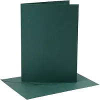 Packlinq Kaarten en enveloppen, afmeting kaart 12,7x17,8 cm, afmeting envelop 13,3x18,5 cm, 230 gr, donkergroen, 4 set