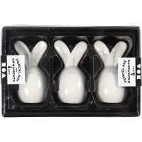 Packlinq Konijn, H: 6,7 cm, d 3,6 cm, wit, 3 stuk/ 1 doos