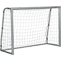 SPORTNOW -Fußballtor-PE, Stahl--240L x 85B x 160H cm-Grau