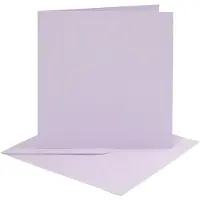 Packlinq Kaarten en enveloppen, afmeting kaart 15,2x15,2 cm, afmeting envelop 16x16 cm, 210 gr, lichtpaars, 4 set