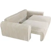 Vente-unique Vierzits slaapbank met diepere zit in grof ribfluweel beige TELARO