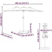 vidaXL Tuinparasol Antraciet 385 x 209 x 244 cm Polyester