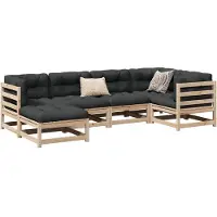 vidaXL 6-delige Loungeset massief grenenhout