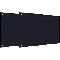 vidaXL Keukenachterwand 2 st Zwart 90 x 60 cm gehard glas