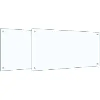 vidaXL Keukenachterwand 2 st Doorzichtig 100 x 50 cm gehard glas