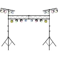 Costway 350 cm lang lampactief, DJ-lichtstatief, 180-360 cm, in hoogte verstelbaar, van metaal, verlichtingsstatief met intrekbare T-stangen, tot 100 kg belastbaar voor concerten, theaters en feesten