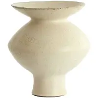Light & Living Vaas Ajuda - Wit - 25,5x25,5x29cm - Keramiek - Bohemian - Bloemenvaas - Woondecoratie - Decoratieve vaas voor woonkamer of slaapkamer