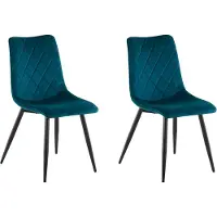 Notio Living Belo-Eetkamerstoel - Set van 2 - Benzine Fluweel