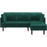 DOMUS Clair-Slaapbank - 3-zits - Groen Fluweel