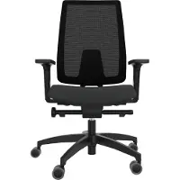Dauphin Indeed Bureaustoel Synchroonmechanisme Stof, Mesh 2D armleuning Zwart 150 kg ID 7056_SLP 720 x 720 mm