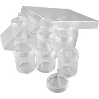Packlinq Opslagdoos met potjes, H: 47 mm, d 37 mm, 35 ml, 12 stuk/ 1 set