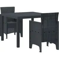 vidaXL Tuinset, 3 stuks, antraciet, polypropyleen