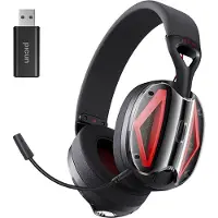 Kofire Picun G1 - 2.4GHz Draadloze Gaming Headset - Over ear koptelefoon - Met microfoon - PC/PS4/PS5/Nintendo Switch - Zwart rood