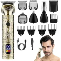 OKWISH Tondeuses - Heren Scheerapparaat - Multifunctionele Scheermachine - 7-in-1 Trimmer - Neushaartrimmer - Volledig Metalen Trimmer - Goud