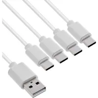 InLine USB-A naar 4x USB-C oplaadkabel | max. 25W | wit | 1 meter