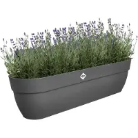 Elho Vibia Campana Easy Hanger XXL 70 - Plantenbak voor Balkon - Balkonbak - 100% Gerecycled Plastic - L69 x B26.8 x H23.7 cm - Antraciet