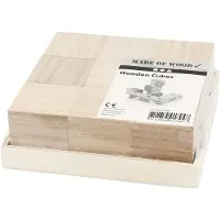 Packlinq Houten blokken, afm 4x4x4 cm, 9 stuk/ 1 doos