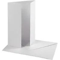 Packlinq Parelmoer kaart & envelop, afmeting kaart 10,5x15 cm 230+120 gr, wit, 10 set