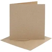Packlinq Kaarten en enveloppen, afmeting kaart 15,2x15,2 cm, afmeting envelop 16x16 cm, 230 gr, naturel, 4 set