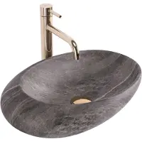REA Roxy A Stone D. Grey Opzetwastafel Steen Imitatie 49x31 cm