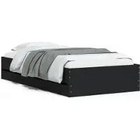 vidaXL Bedframe met lades bewerkt hout zwart 90x200 cm