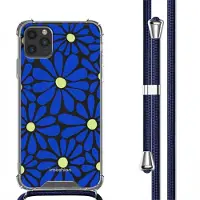 IMoshion Design hoesje met koord voor de Apple iPhone 11 Pro Max - Cobalt Blue Flowers Connect
