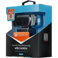 Canyon C5 HD Webcam - Webcam - 1080p - Autofocus - Microfoon van ruisonderdrukking - Stripod Mount Support