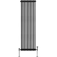 MonsterShop Traditionele 2 Kolom Verticaal Radiator - 1800 x 472mm - Zwart