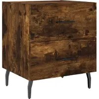 vidaXL Nachtkastje 40x35x47,5 cm bewerkt hout gerookt eikenkleurig