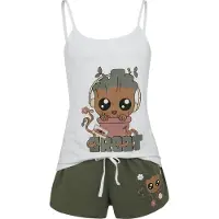 Les Gardiens De La Galaxie - Marvel Pyjama - Groot - S tot 3XL - voor Vrouwen - wit-groen - Maat L