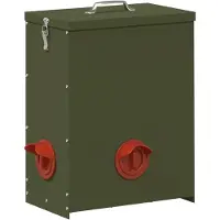 vidaXL Kippenvoerbak Olijf Groen 32,5 x 20,5 x 43 cm Koudgewalst Staal