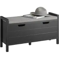 SoBuy FSR63-II-SCH Schoenenbank Schoenenkast Schoenenrek Garderobebank Opbergruimte met zitkussen - 2 Deuren - Zwart
