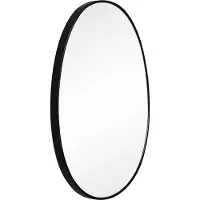 Atmooz - Wandspiegel Stone Small - Ovaal / Rond - Industrieel - Zwart - Metaal - 50cm hoog en 40cm breed